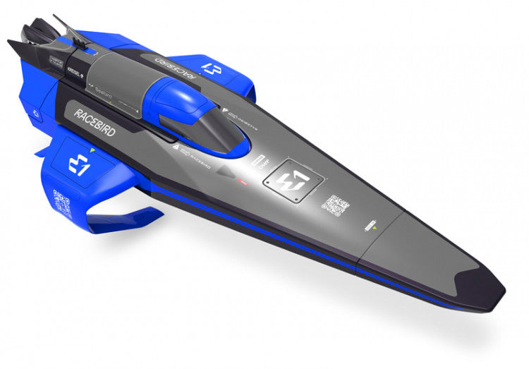 Bateau électrique Racebird E1 Hydrofoil 1/14 RTR Bleu - JW8608-BLUE - Breizh Modélisme.
