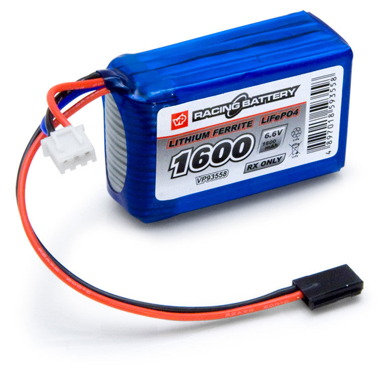 Batterie de réception RX Li-Fe 6,6V 1600mAh cube