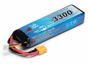 Batterie LiPo 3S 11,1V 3300mAh 25C prise XT60 - VPLP033FXT - Breizh Modélisme.