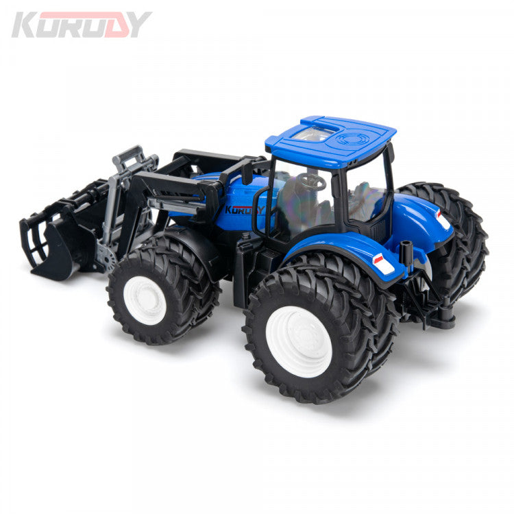 Tracteur jouet radiocommandé 1/24 double roues avec godet KO6631HB - Breizh Modélisme.