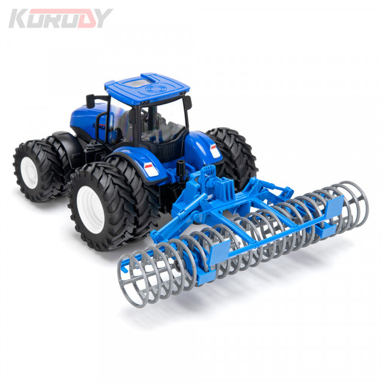 Tracteur jouet radiocommandé 1/24 double roues avec rouleaux KO6636HB - Breizh Modélisme.