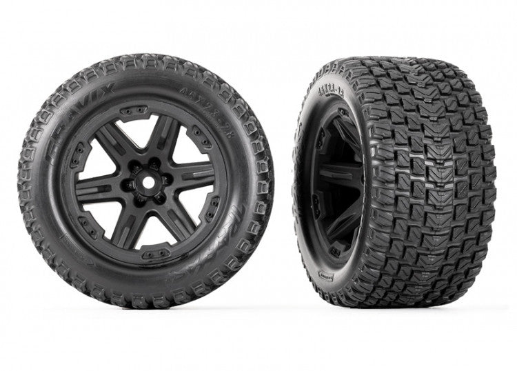 2 Roues et jantes 2.8 collées RXT GRAVIX noir - Traxxas 6764