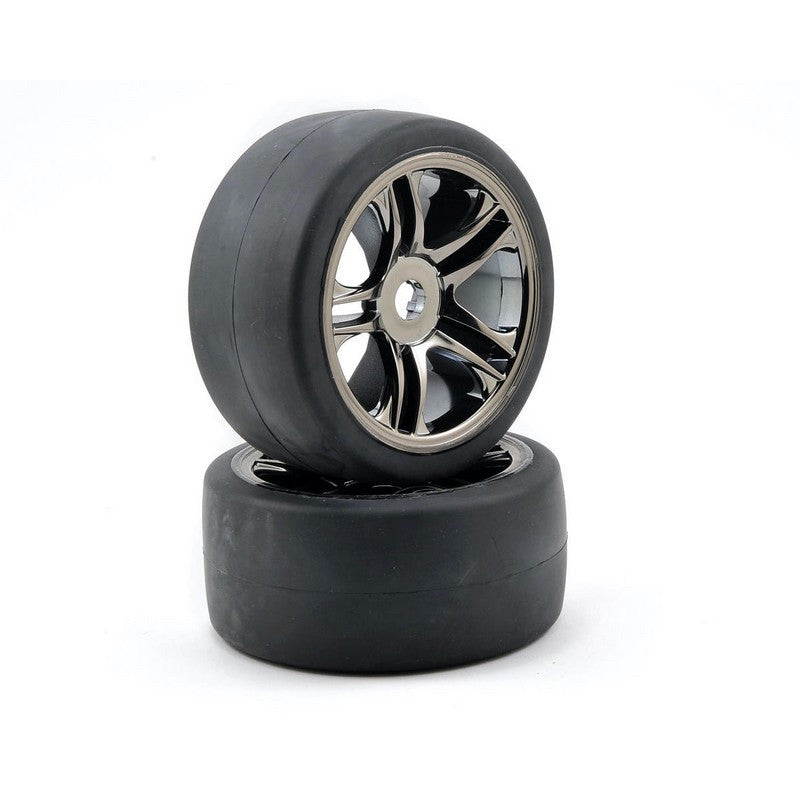 2 Roues Traxxas XO-1 arrière montées collées sur jantes 6477 - Breizh Modélisme.