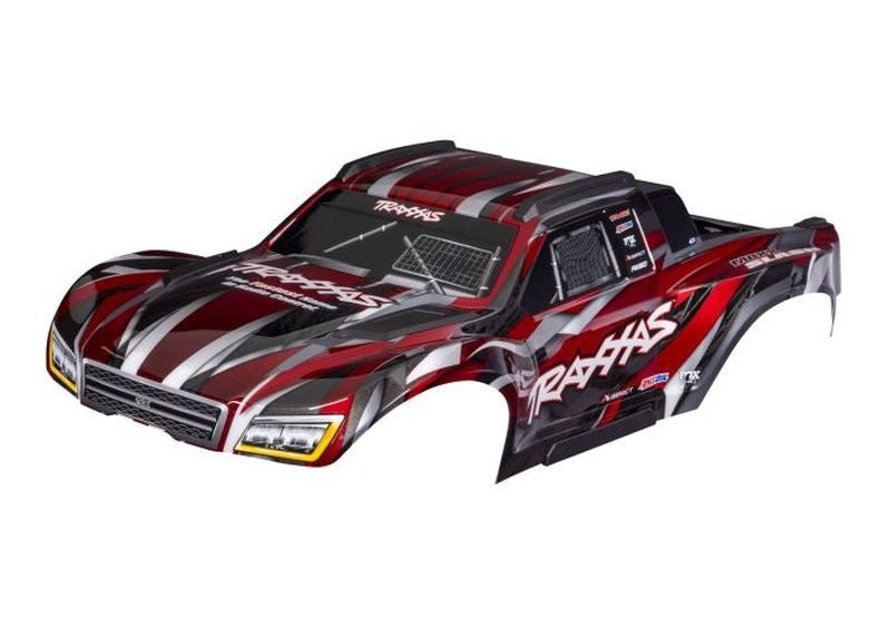 Carrosserie Maxx Slash rouge peinte et décorée Traxxas 10211 - Breizh Modélisme.