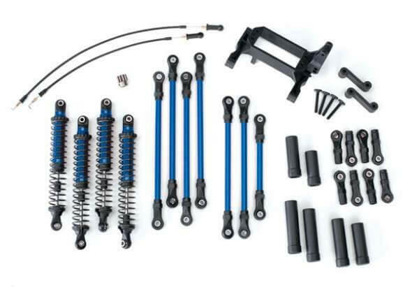Kit Bras/Biellettes Long TRX-4 complet BLEU - Traxxas 8140X - Breizh Modélisme.