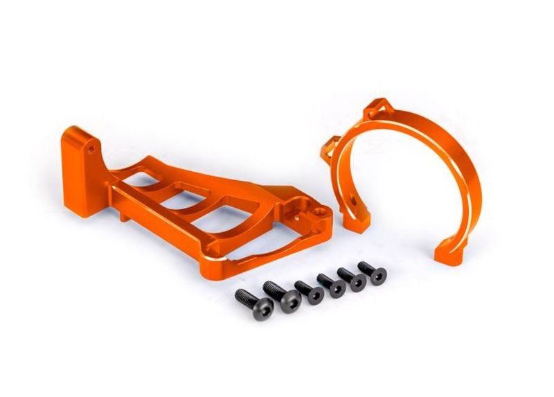 Support moteur alu anodisé orange Traxxas 10262 - Breizh Modélisme.