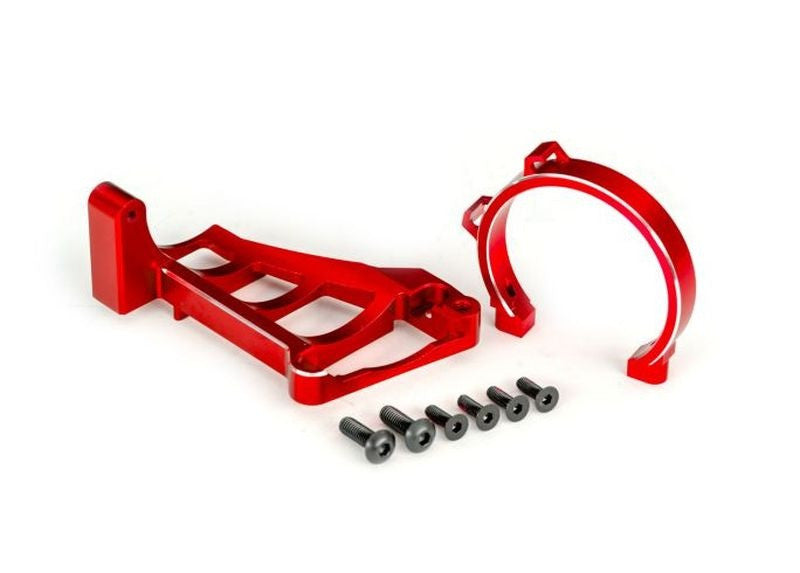 Support moteur alu anodisé rouge Traxxas 10262 - Breizh Modélisme.