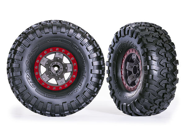 Traxxas 2 Pneus et jantes TRX4 Canyon Trail 2.2 8181 rouge"
