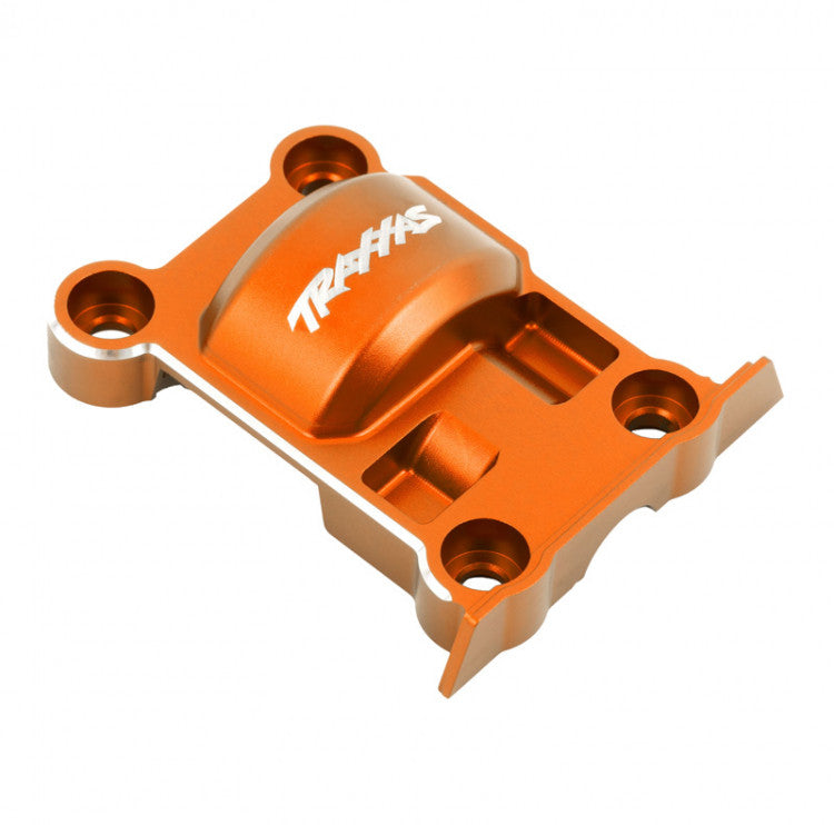 Traxxas 7787 Couvercle de transmission alu orange X-Maxx, XRT - Breizh Modélisme.
