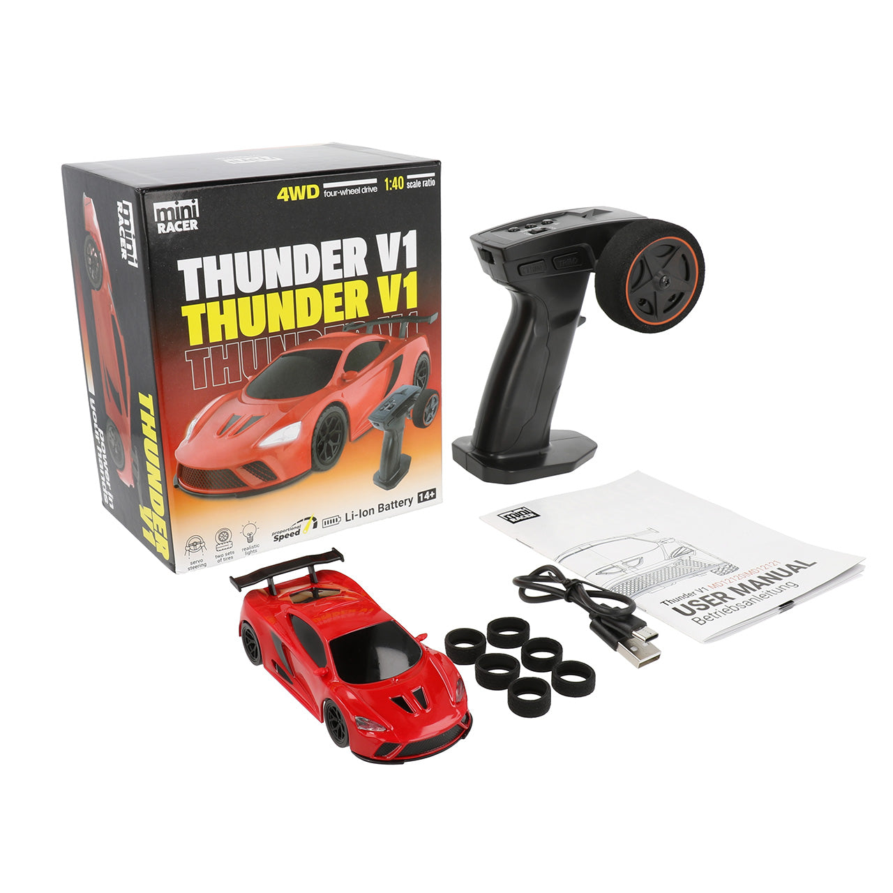 Mini Racer Thunder V1 Rouge 1/40 MODSTER - MD12121 - Breizh Modélisme.