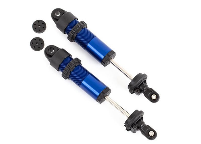 2 Amortisseurs long GT-maxx alu bleu Traxxas 9661 Sledge 1/8 - Breizh Modélisme