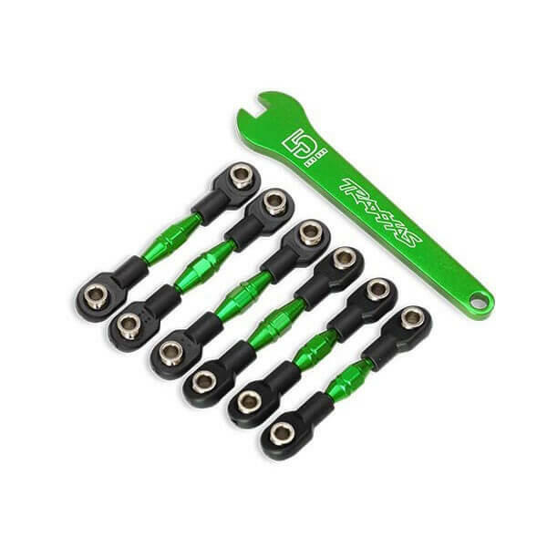 Biellettes avant/arrière anodisées vertes (x2) 4-Tec 2.0 - Traxxas 8341G - Breizh Modélisme.
