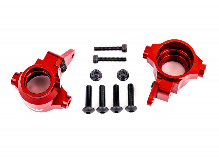 Blocs de Direction Alu Rouge (Paire) Sledge - 9635R - Breizh Modélisme.