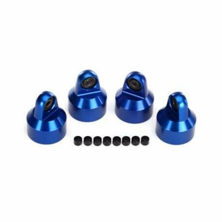 Bouchons d'amortisseur GTX Alu Bleu (x4) - Traxxas 7764A - Breizh Modélisme.