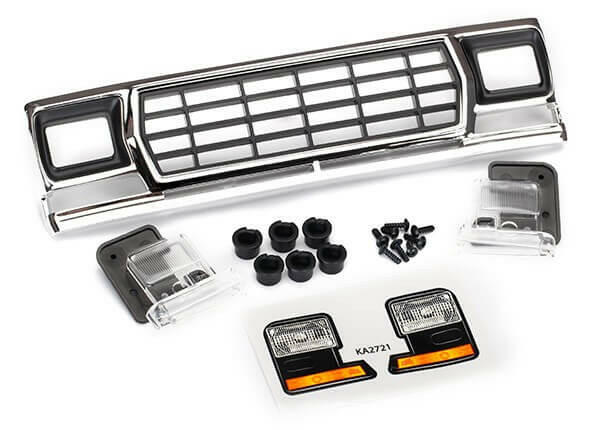Calandre avant de Ford Bronco chromé noir - Traxxas 8070 - Breizh Modélisme.