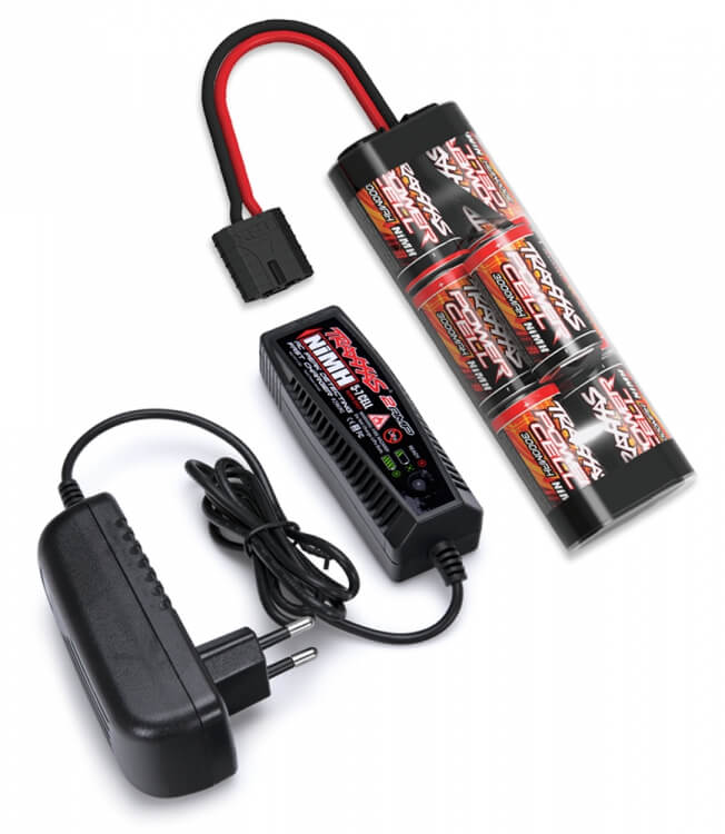 Chargeur Traxxas 2984 + Accu ID NiMh 8.4V 3000 mAh - Breizh Modélisme