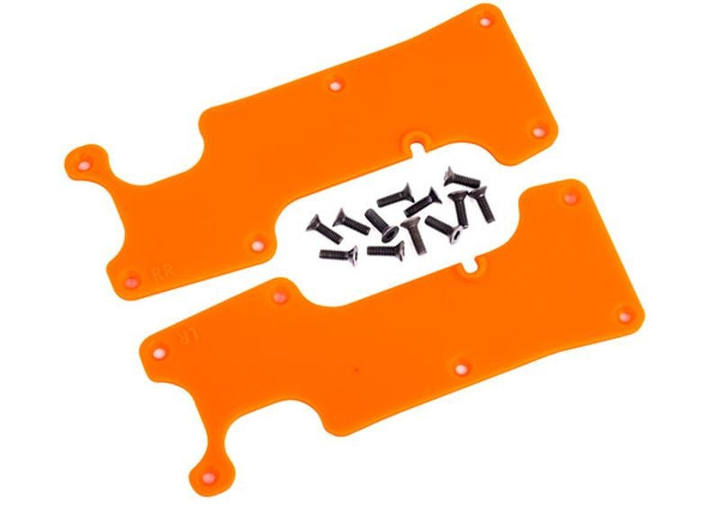 Plaques protections de triangles arrieres oranges Traxxas sledge 9634T - Breizh Modélisme.