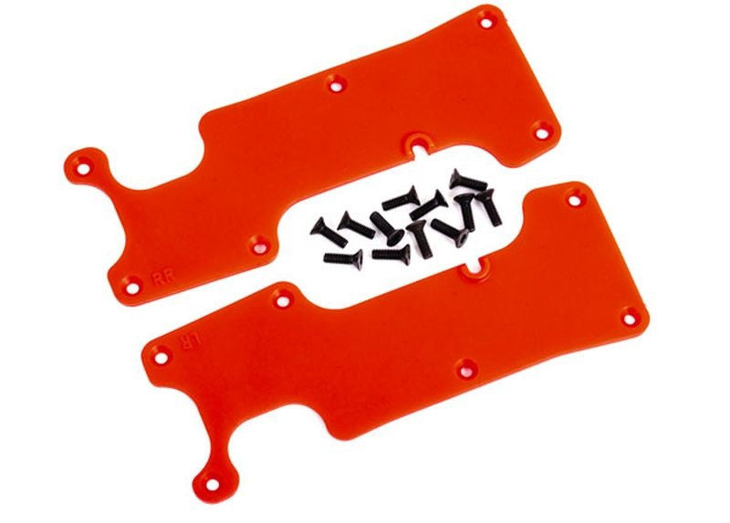 Plaques protections de triangles arrieres rouges Traxxas sledge 9634R - Breizh Modélisme.