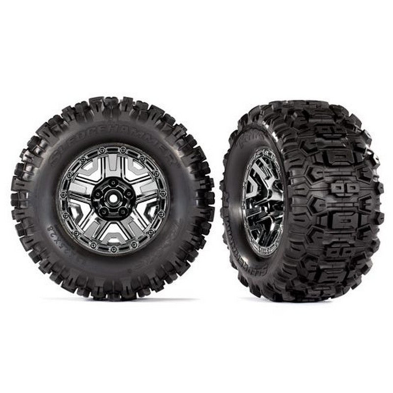 Traxxas 2 roues Hoss Sledgehammer Noir / Chrome 2.8 9072" - Breizh Modélisme.