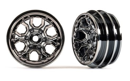 Traxxas 9770 Jantes 1,0 Chromees Noires (X2) - Trx-4m