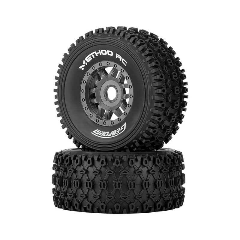 Paire de pneus + jantes Method Geoform 1/8 SC 17mm gris - MTD0303G
