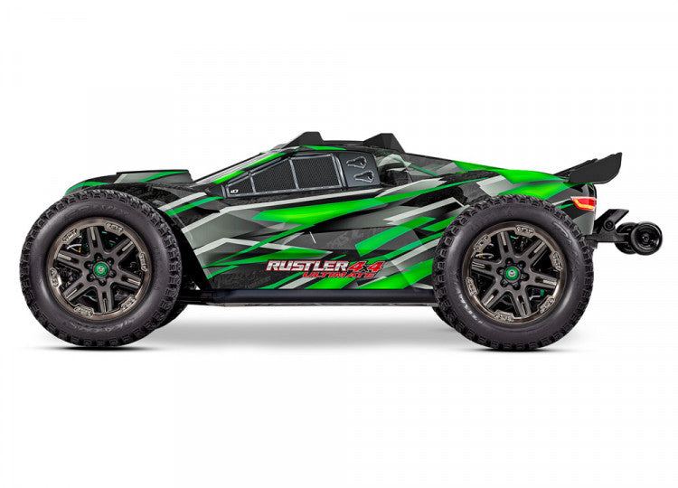 Combo Traxxas Rustler 4x4 Ultimate VXL vert 1/10 RTR - 67097-4 - Breizh Modélisme.