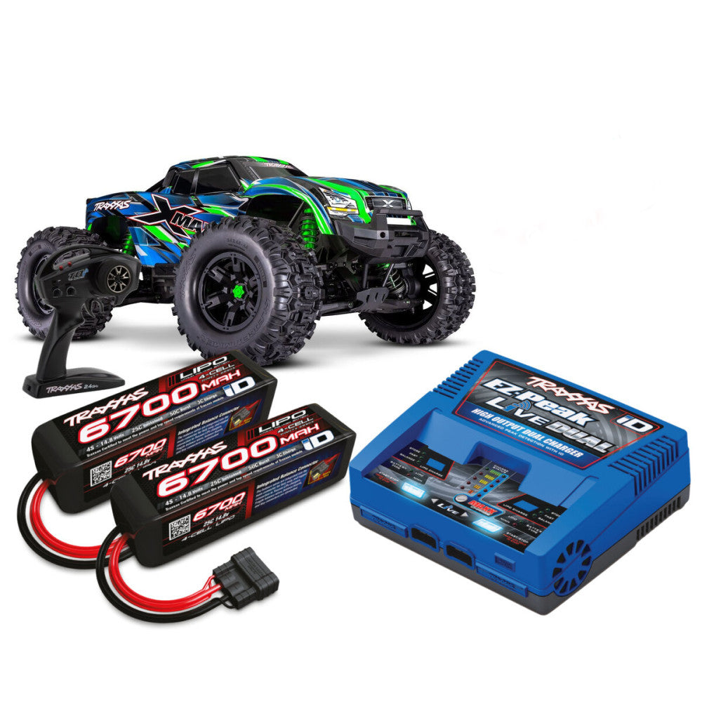 Pack Traxxas XMaxx 4x4 8S Belted vert RTR 1/6 brushless 77096-4 - Breizh Modélisme.