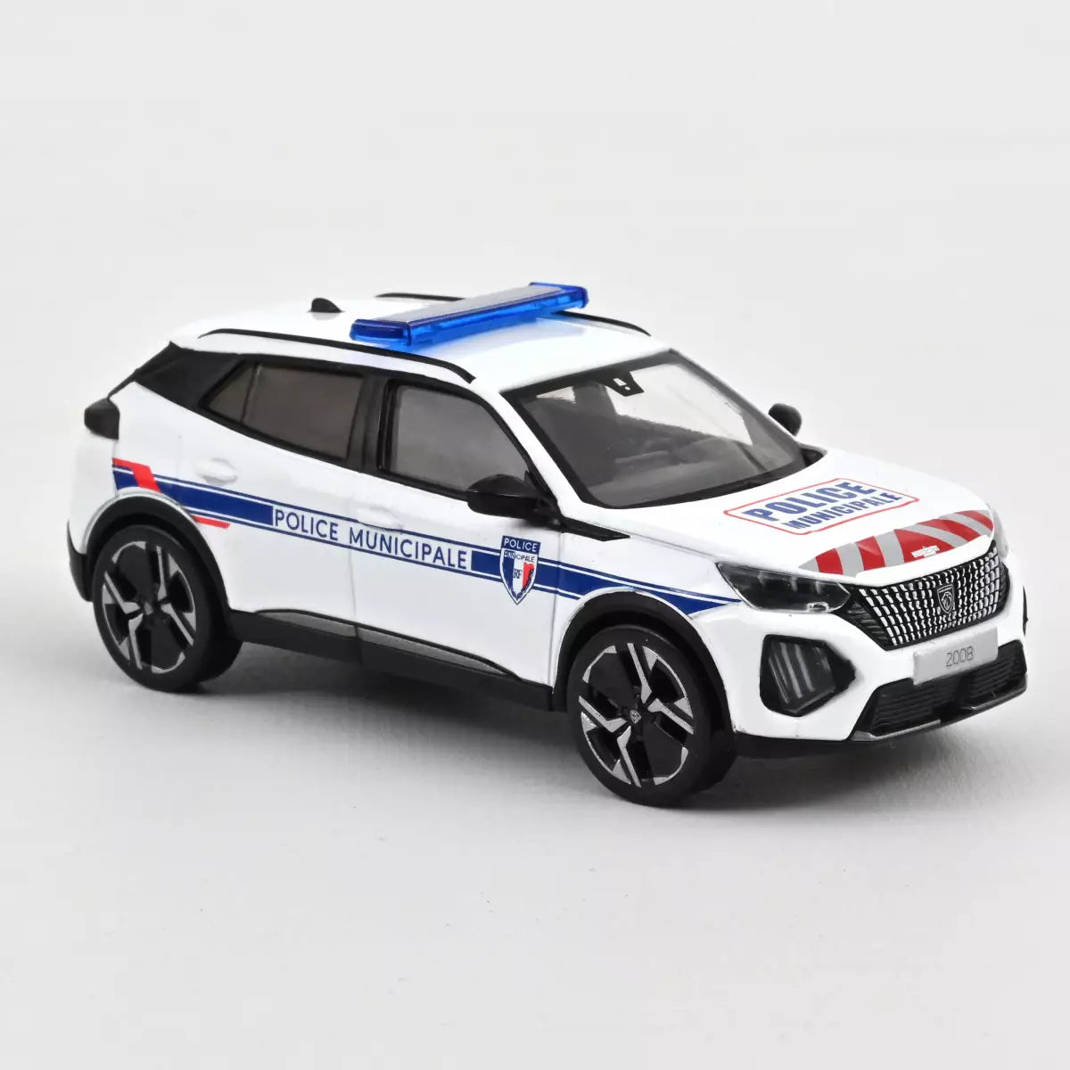 Voiture miniature collection 1/43 Peugeot 2008 2024 Police Municipale avec rouge/blanc Norev 472876