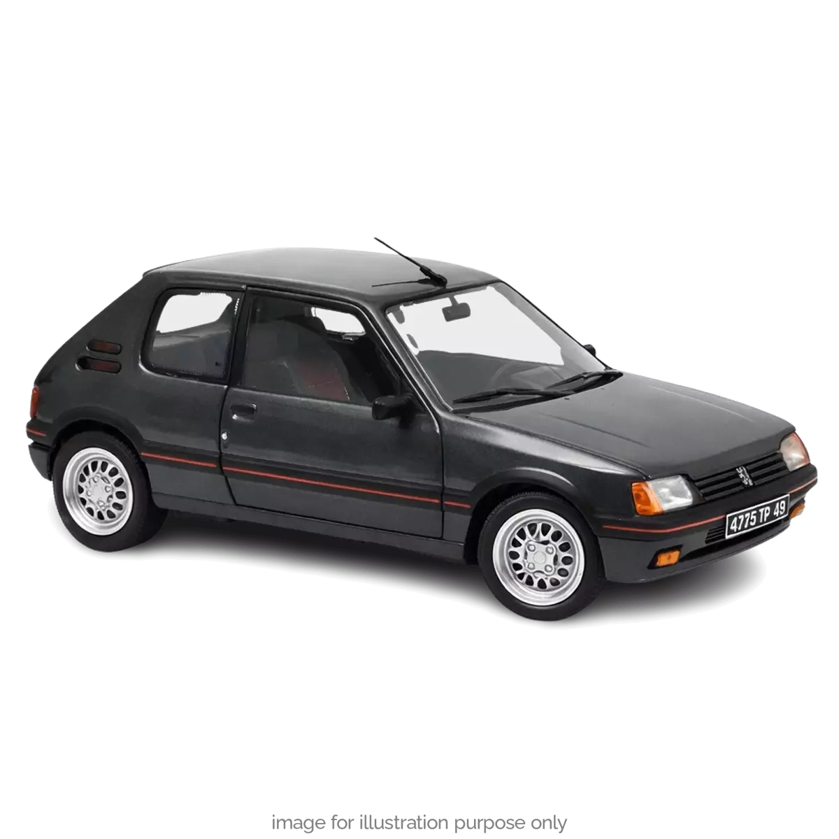 Voiture miniature collection 1/18 Peugeot 205 GTi 1.6 1989 Gris Graphite Norev 184841
