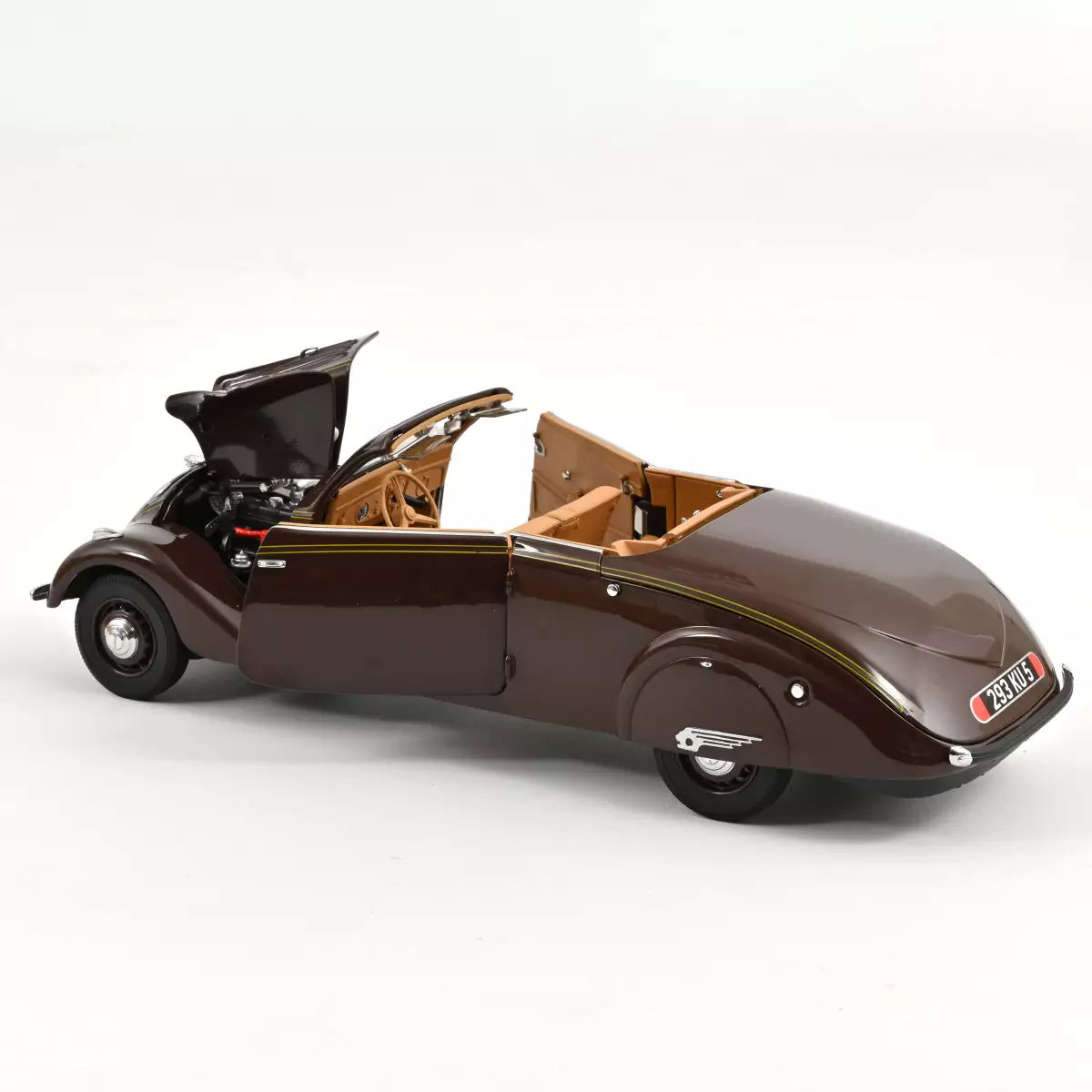 Voiture miniature collection 1/18 Peugeot 402 Eclipse 1937 Chocolat Norev 184873