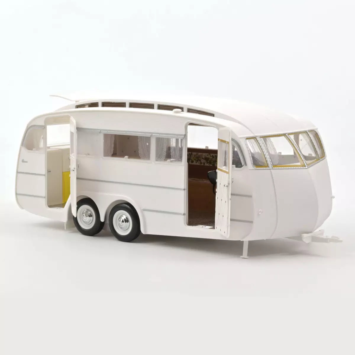 Voiture miniature collection 1/18 Peugeot 404 1965 Marron métallisé avec Caravane Hénon Norev 184837
