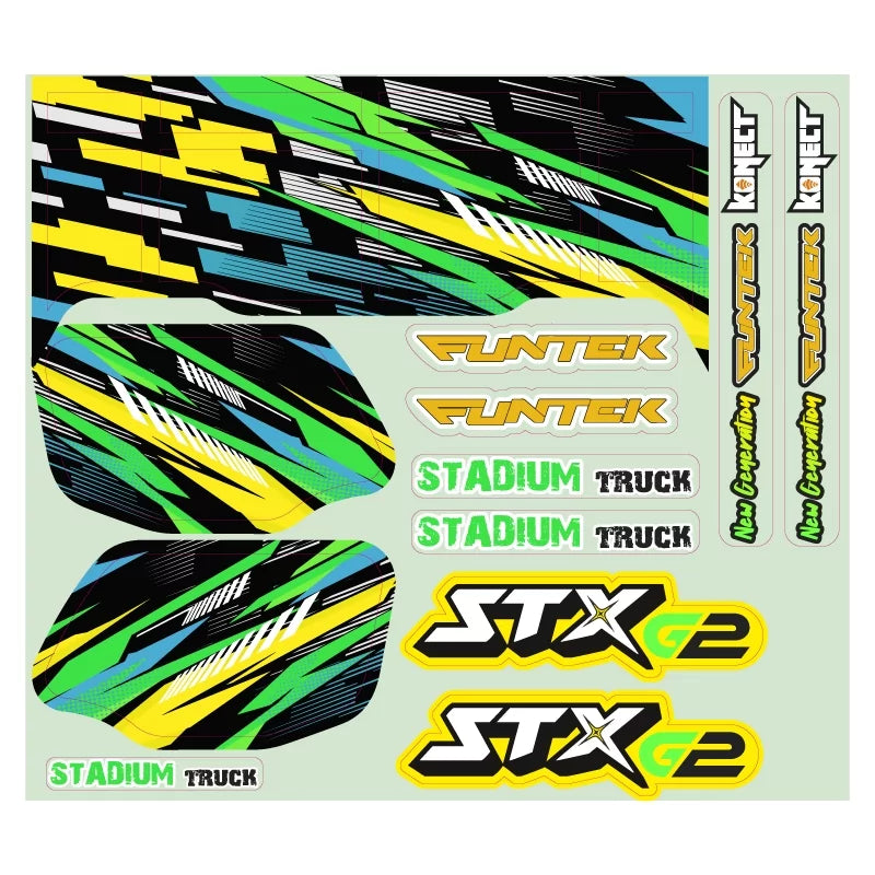 Planche stickers vert Funtek STX G2 -  FTK-21080