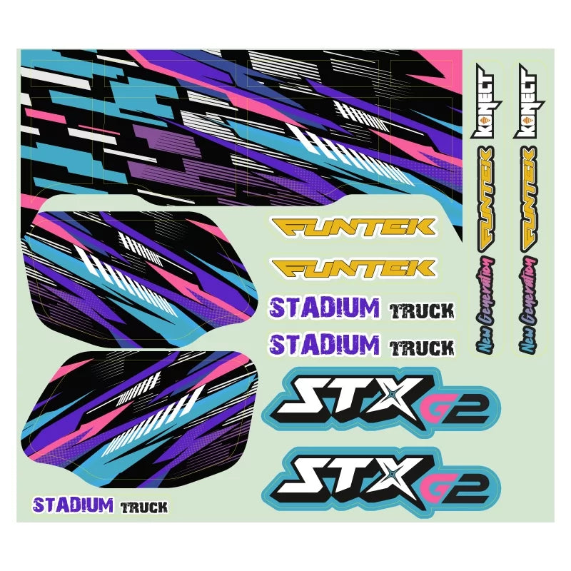 Planche stickers violet Funtek STX G2 - FTK-21083