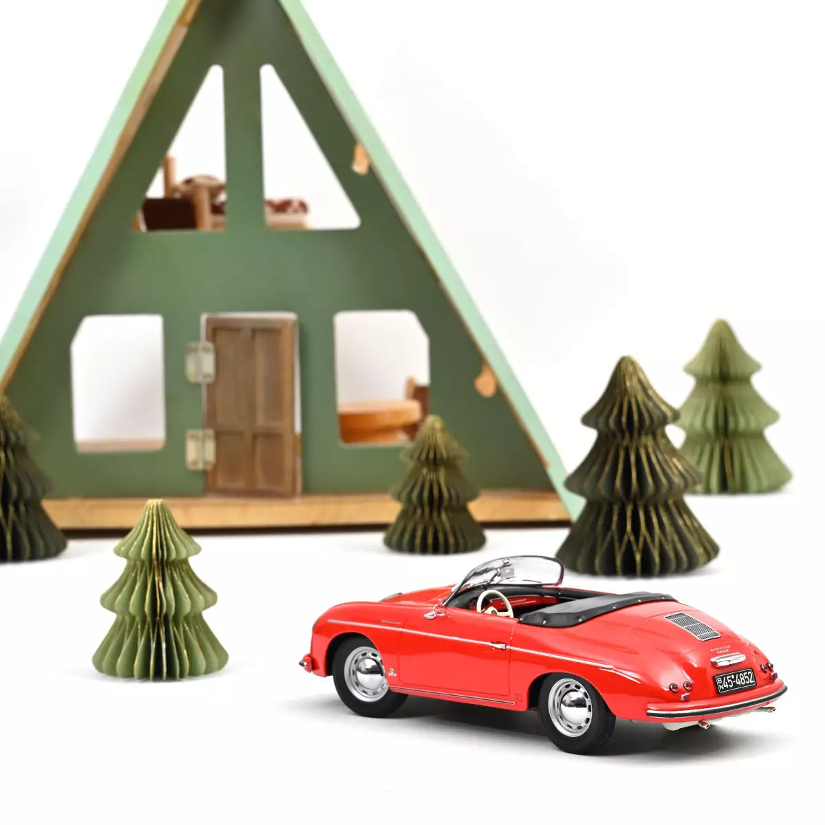 Voiture miniature collection 1/18 Porsche 356 Speedster 1954 Rouge Norev 187461