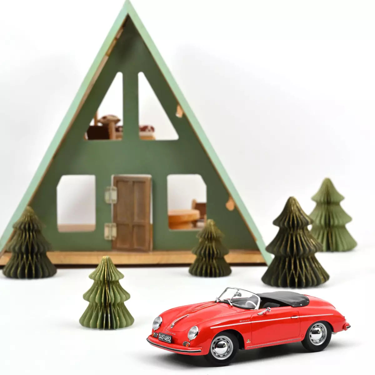 Voiture miniature collection 1/18 Porsche 356 Speedster 1954 Rouge Norev 187461