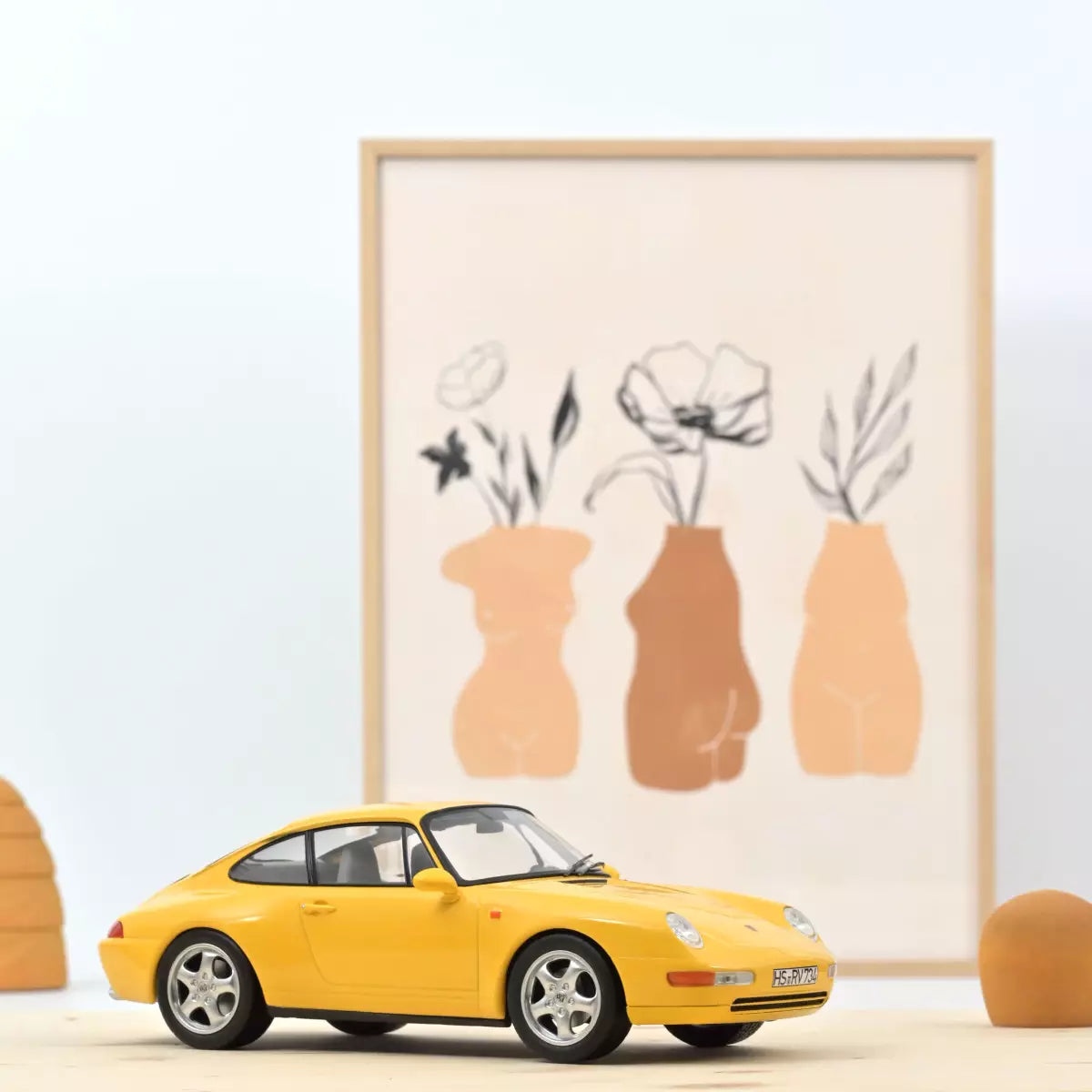 Voiture miniature collection 1/18 Porsche 911 Carrera 1994 Jaune Norev 187596