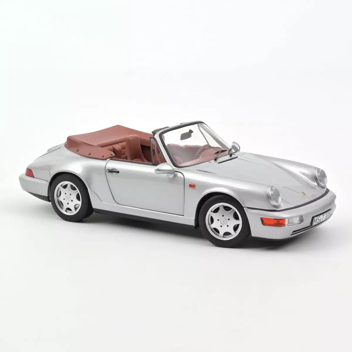 Voiture miniature collection 1/18 Porsche 911 Carrera 2 Cabriolet 1990 Argent Norev 187330