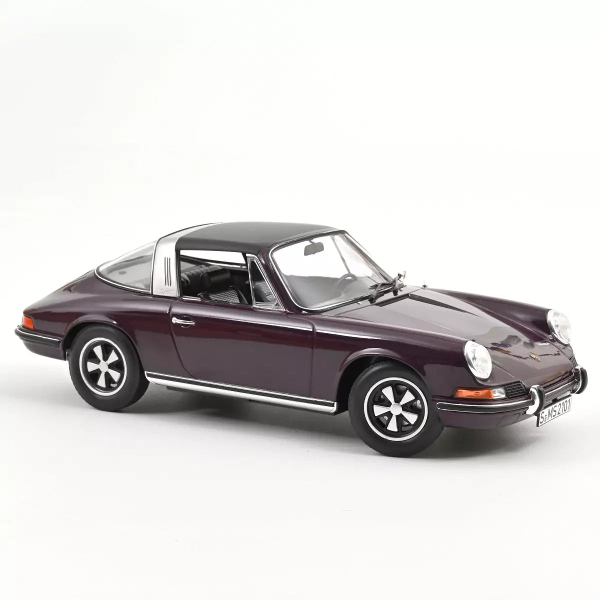 Voiture miniature collection 1/18 Porsche 911 E Targa 1971 Mauve Norev 187644