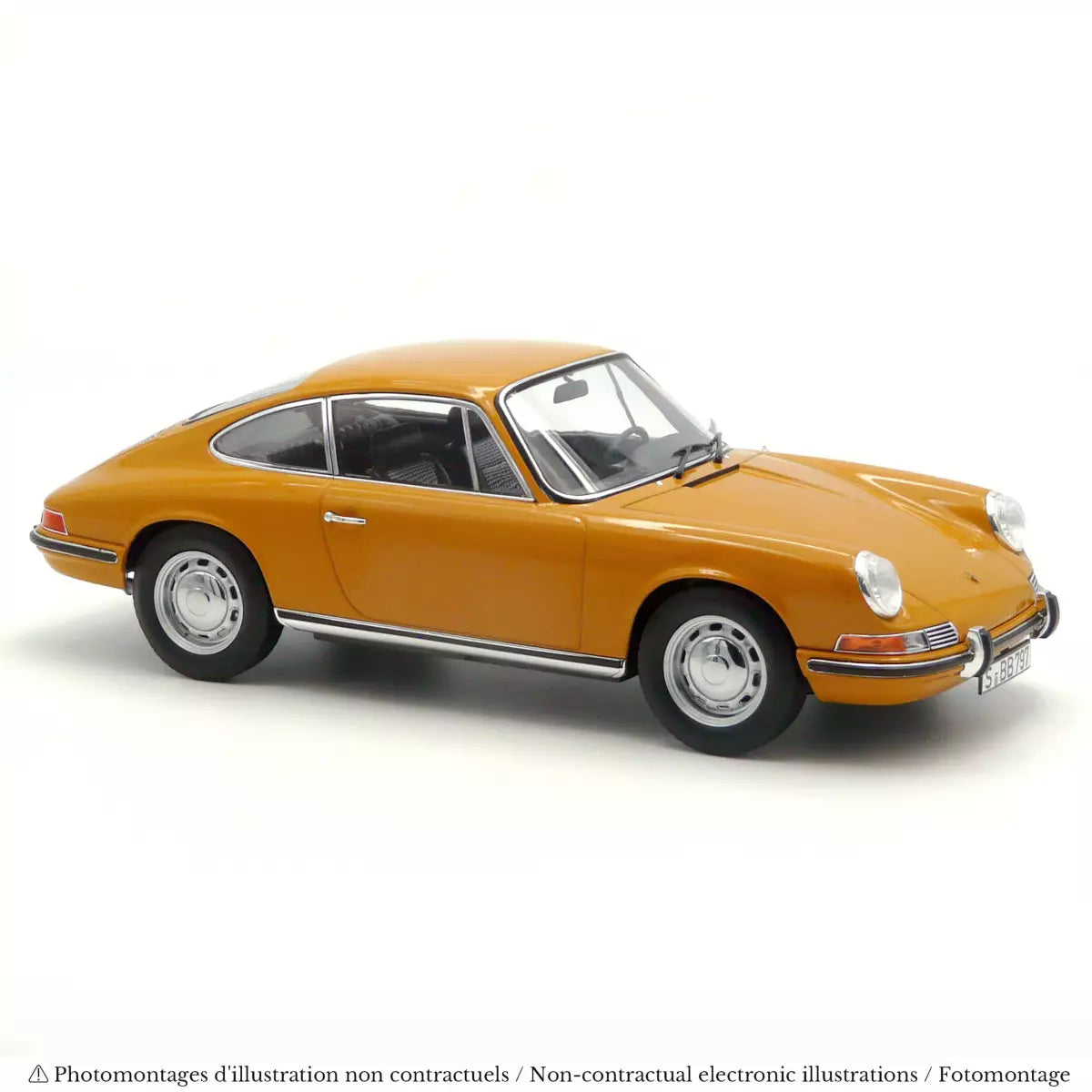 Voiture miniature collection 1/18 Porsche 911 L 1968 Jaune Bahama Norev 187201