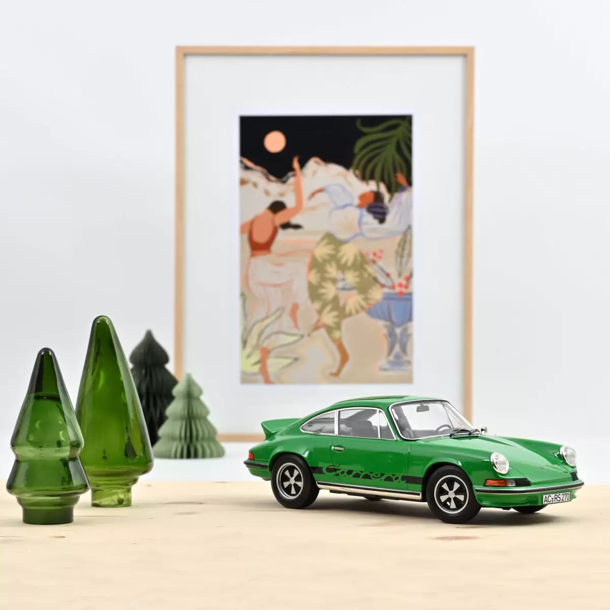 Voiture miniature collection 1/18 Porsche 911 RS 1973 Vert et noir Norev 187680
