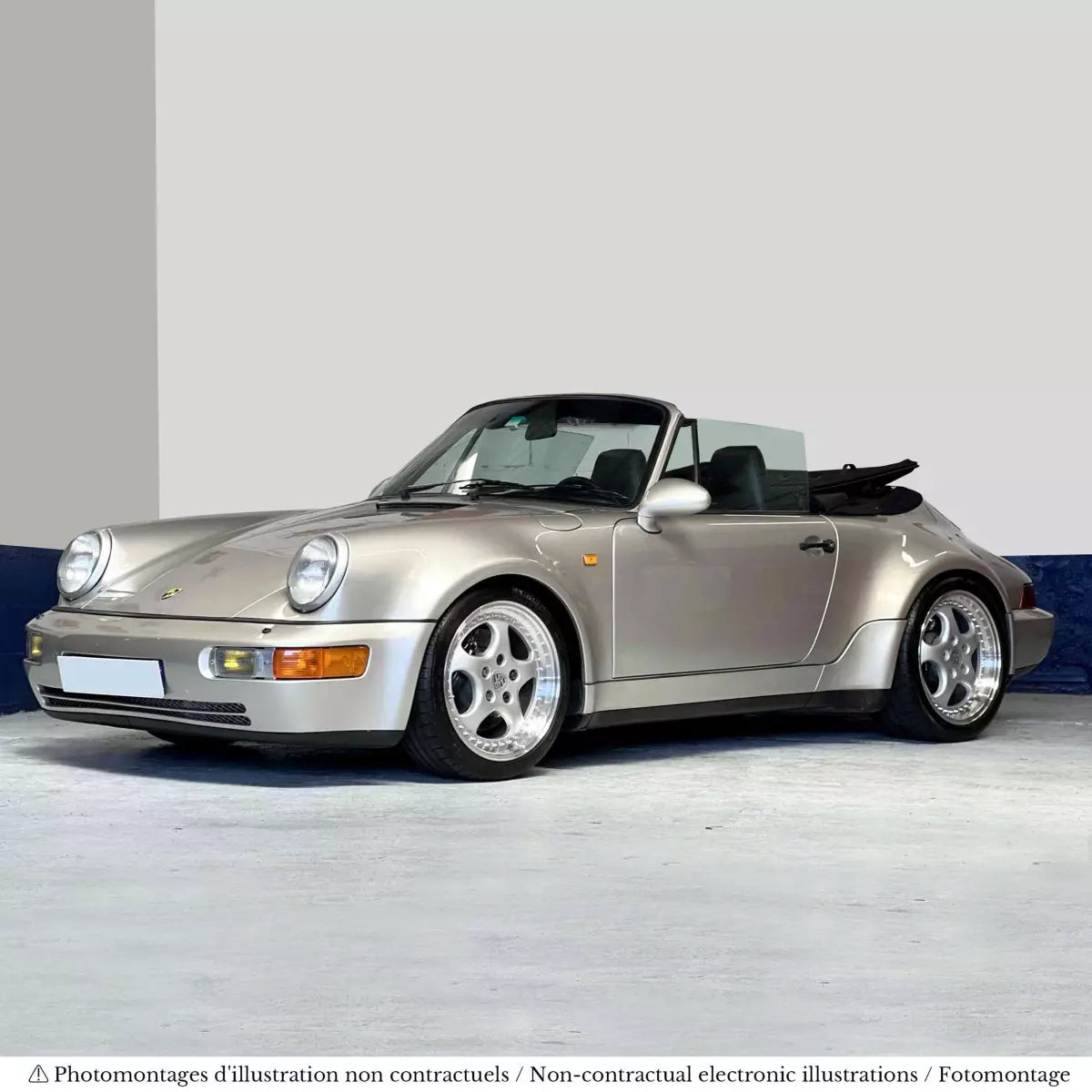 Voiture miniature collection 1/18 Porsche 911 Turbo Look Cabriolet 1992 Argent Zermatt métallisé Norev 187140