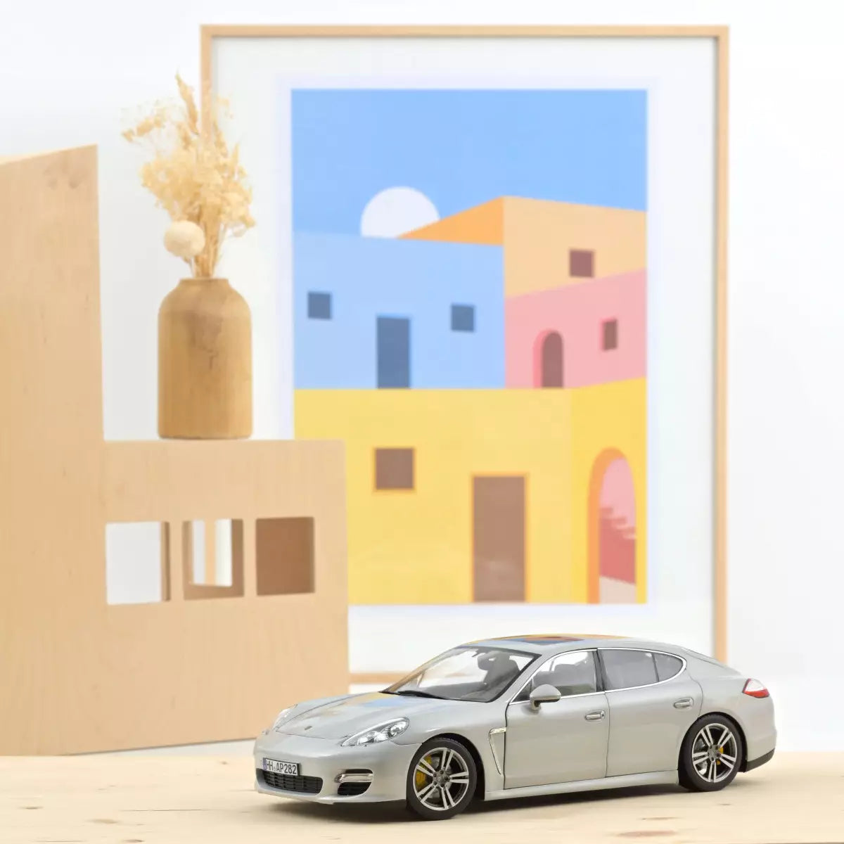 Voiture miniature collection 1/18 Porsche Panamera Turbo 2009 Argent Norev 187609