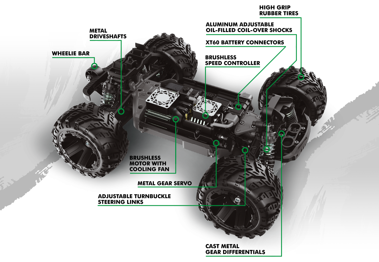 Maverick 151006 QBIT Monster truck 1/16 version brushless 60km/h