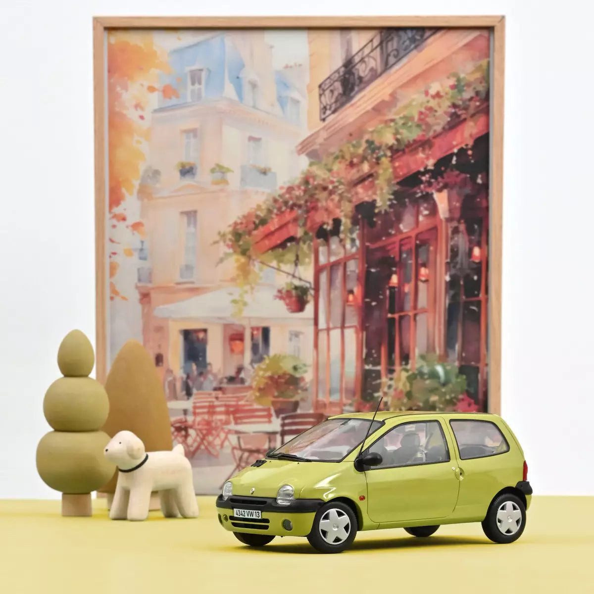 Voiture miniature collection 1/18 Renault Twingo 1998 Jaune Anis Norev 185299