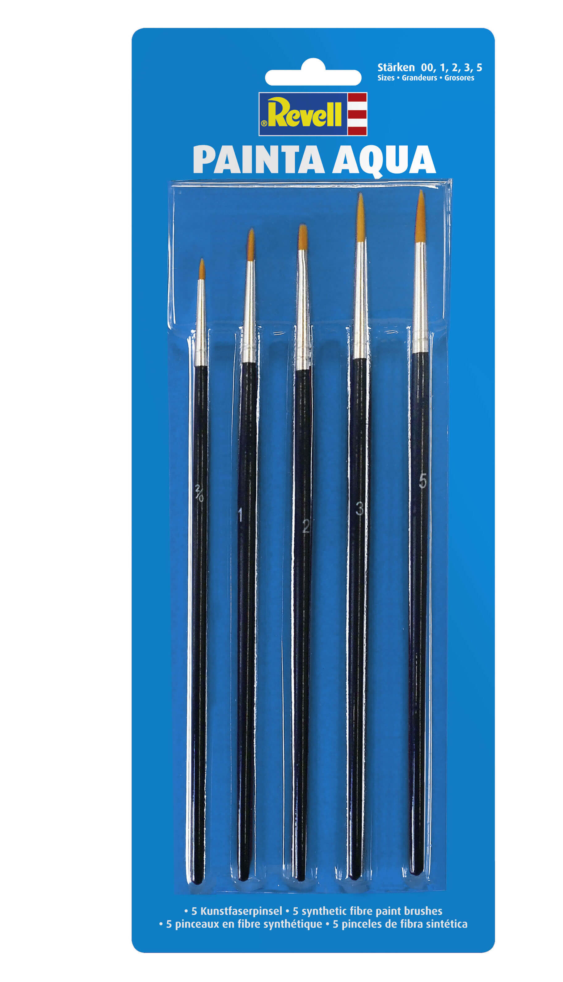 5 pinceaux en fibre synthetique - Revell 39624 - Breizh Modélisme