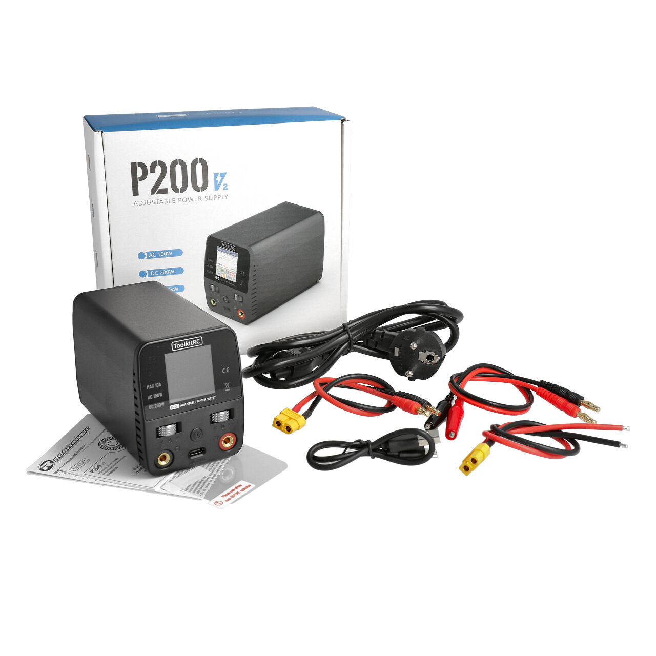 Alimentation ToolkitRC P200 V2 30V 10A 100/200W entrée AC et DC - TK23100 - Breizh Modélisme.