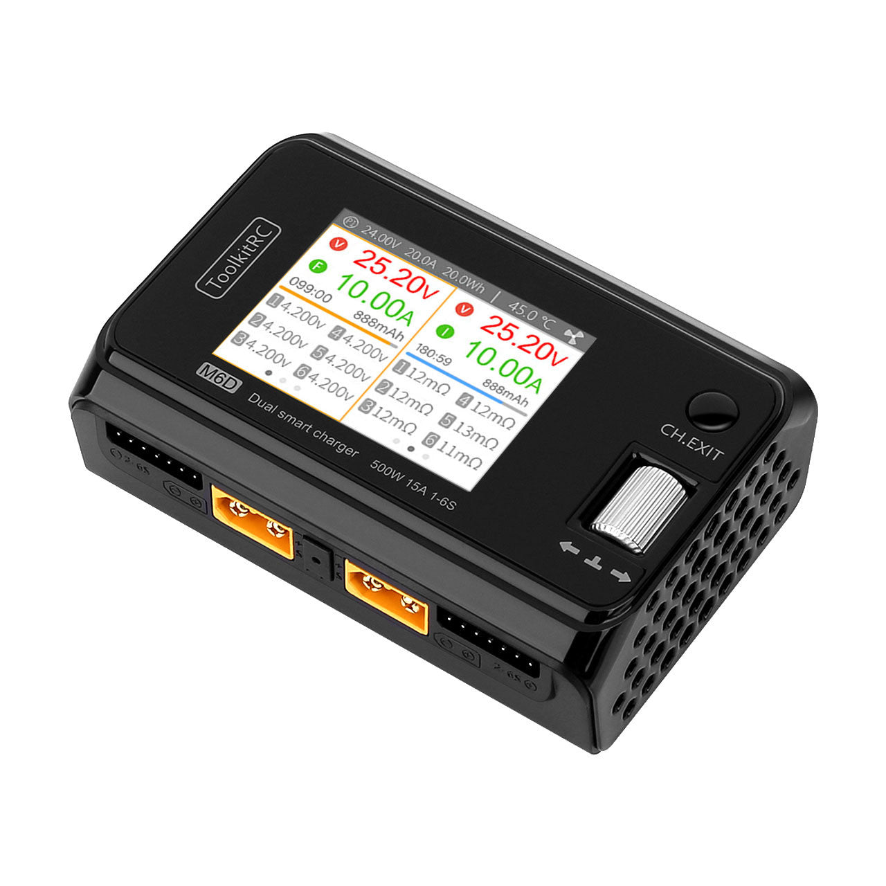 Chargeur Duo ToolkitRC M6D 500 W 15 A Dual 1-6S - TK10800 - Breizh Modélisme.