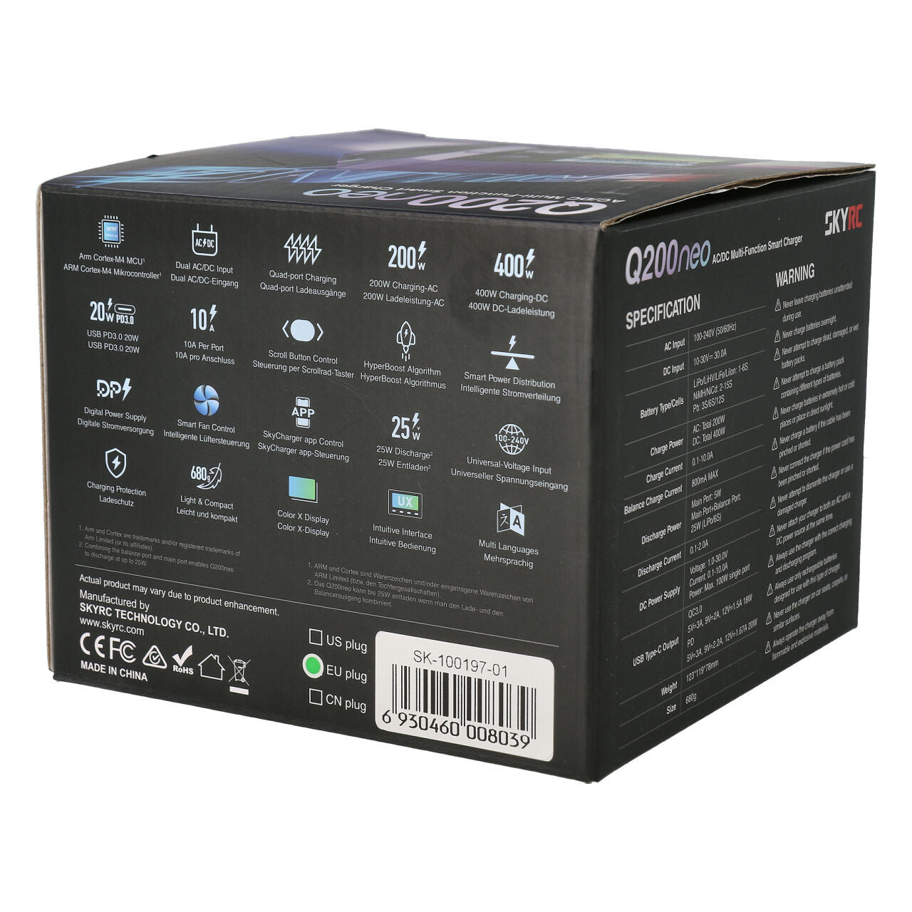 Chargeur SkyRK Q200 Néo LiPo 1-6s (10A 200W) - 100197-01 - Breizh Modélisme.