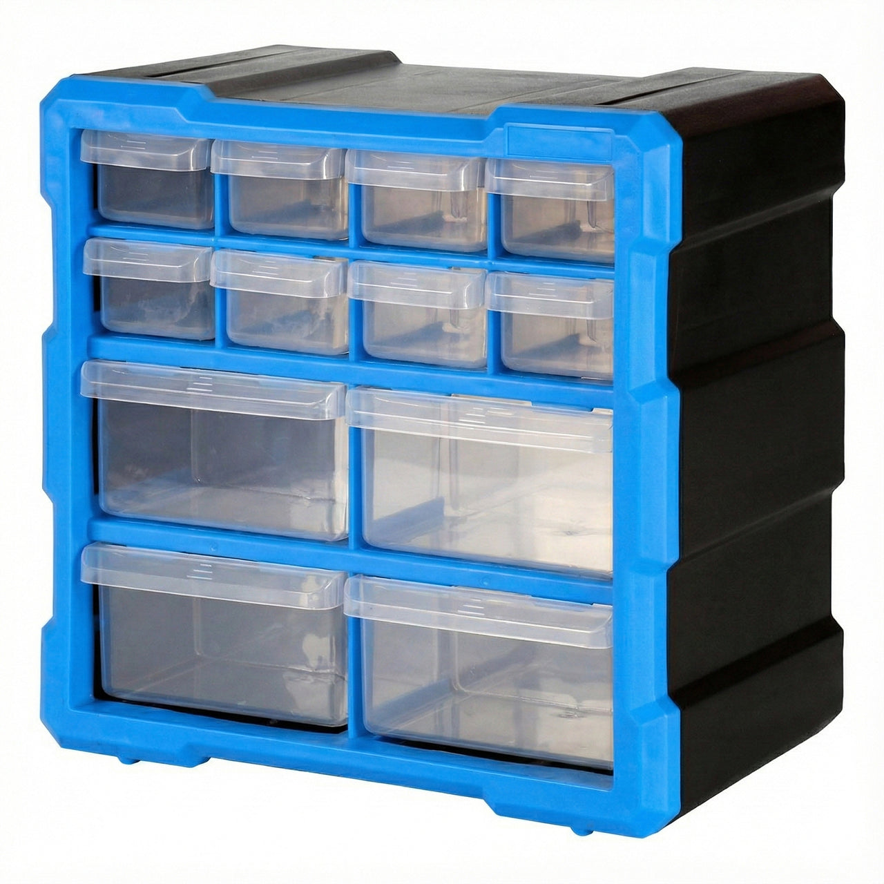 Casier pour petites pièces Robitronic à 12 tiroirs bleu - R14037B