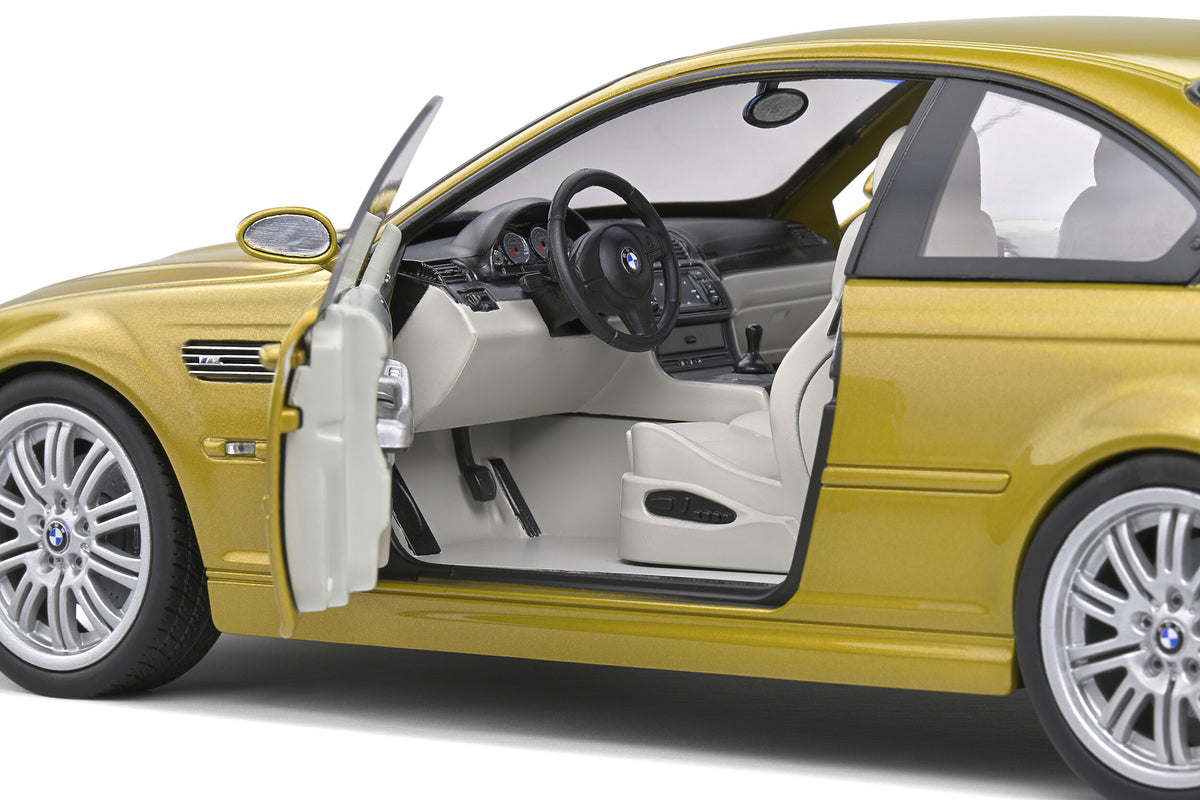 Solido S1806501 miniature collection 1/18 BMW E46 M3 Coupé Phoenix Yellow 2000 - Breizh Modélisme.